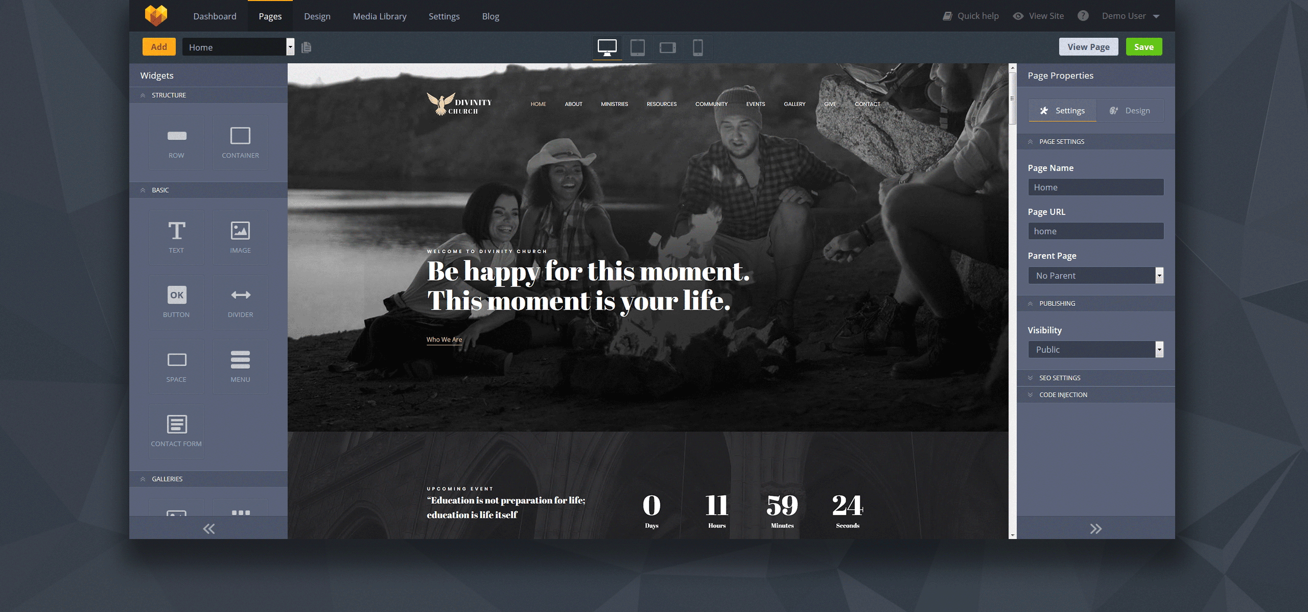 шаблон modern church premium moto cms 3