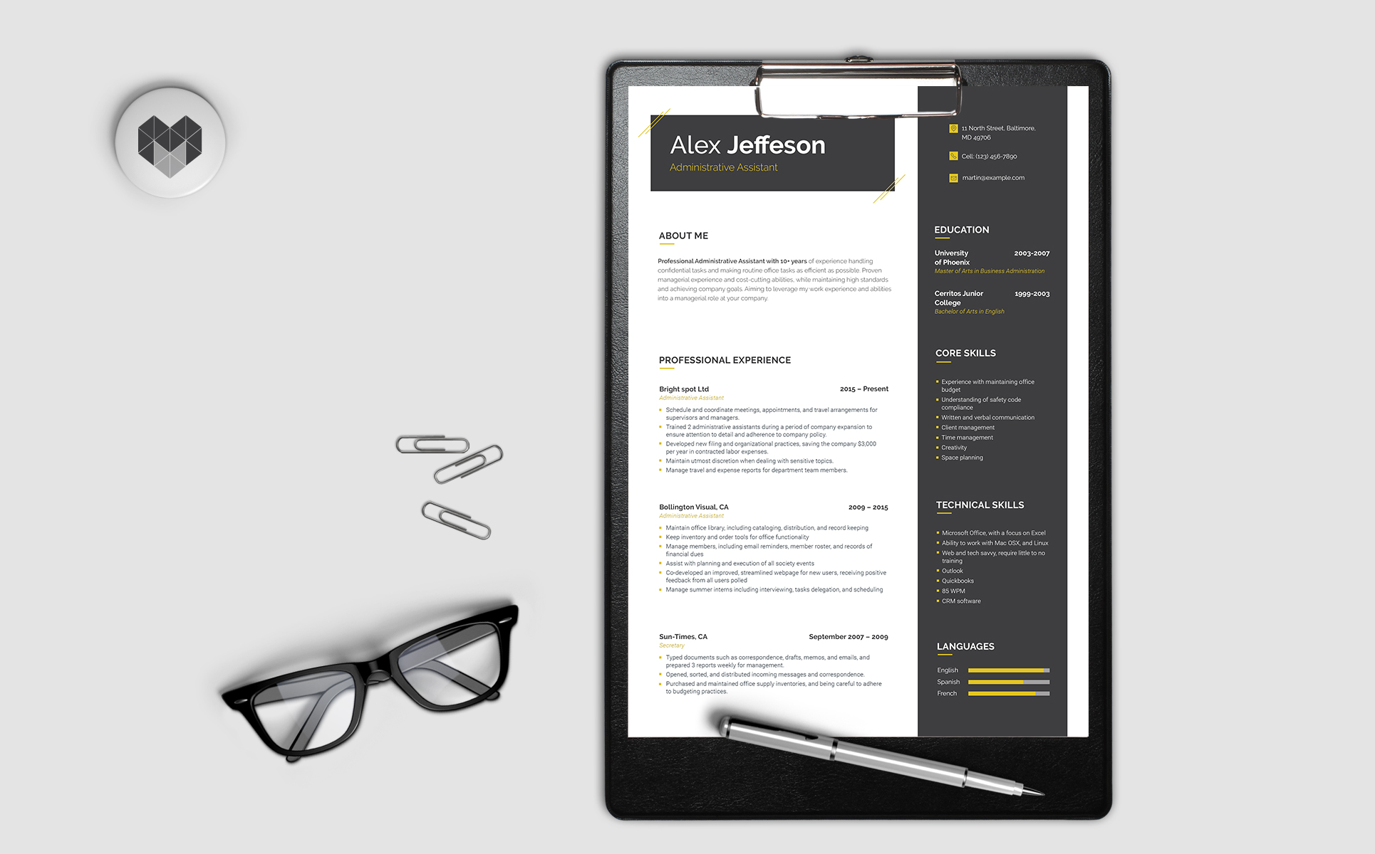 Download Резюме "Пример сайта резюме заместителя" / Alex Jefferson - Administrative Assistant Resume Template - Резюме на тему графика administrative event manager planner meeting coordinator organizer organizor consultant party celebration assistant associate events campaigns resume cv cover letter curriculum vitae