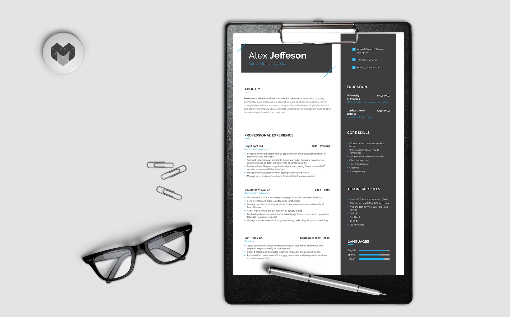 Download Резюме "Пример сайта резюме заместителя" / Alex Jefferson - Administrative Assistant Resume Template - Резюме на тему графика administrative event manager planner meeting coordinator organizer organizor consultant party celebration assistant associate events campaigns resume cv cover letter curriculum vitae