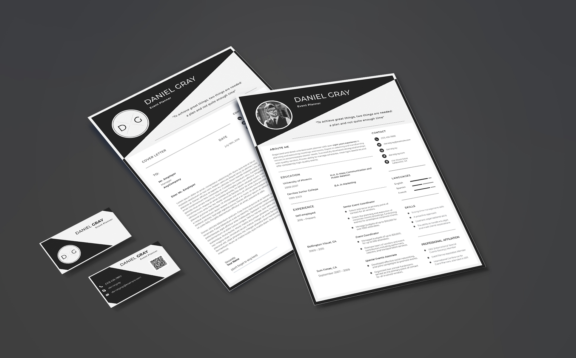 Download Резюме "Daniel Gray - Event Planner Resume Template" / Daniel Gray - Event Planner Resume Template - Резюме на тему графика associate events campaigns event manager planner meeting coordinator organizer organizor consultant wedding party celebration assistant