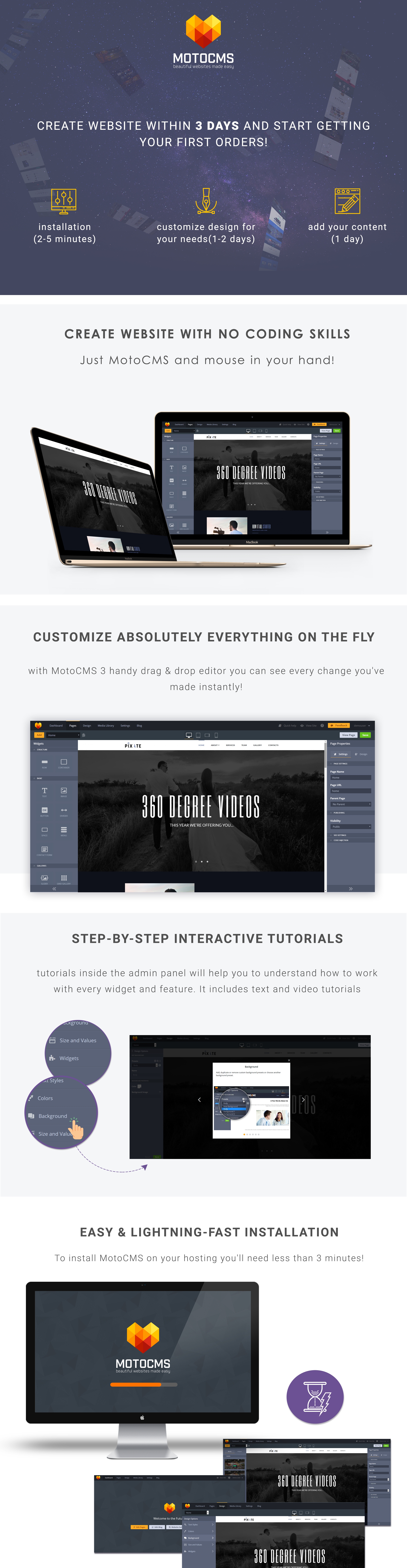 шаблон movie studio moto cms 3