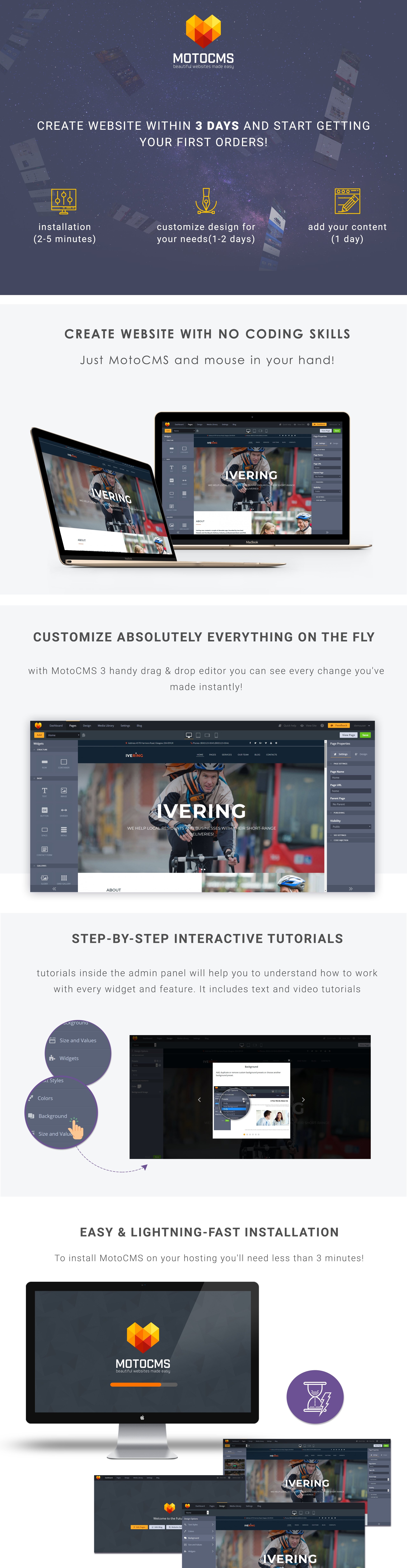 bike courier &amp; package delivery moto cms 3 шаблон
