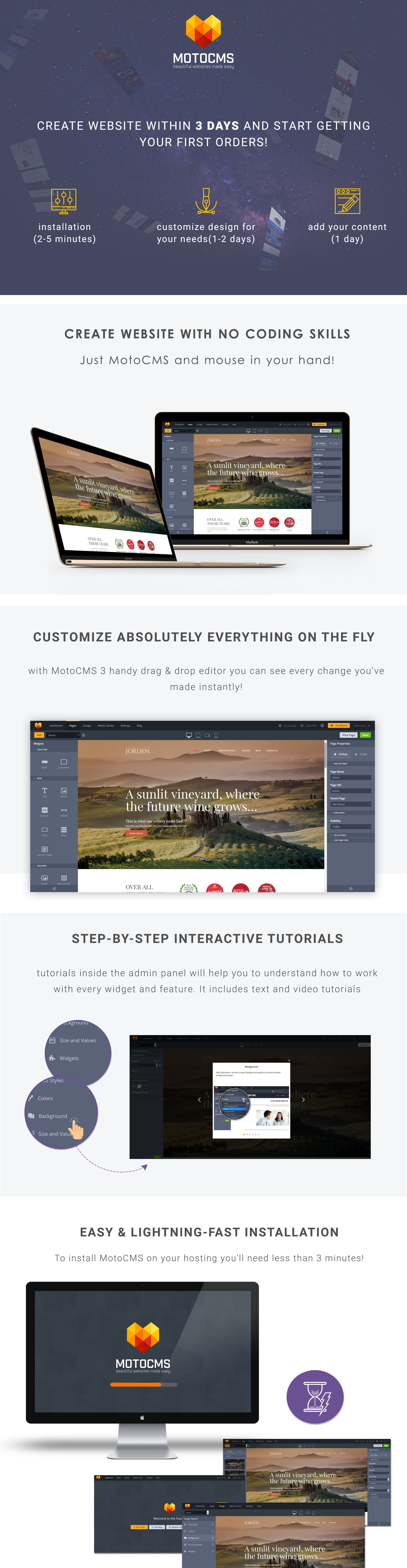 шаблон wine and winery moto cms 3