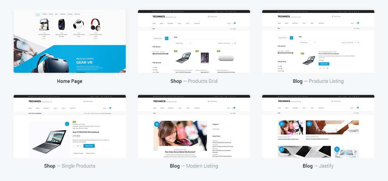 магазин электроники woocommerce тема