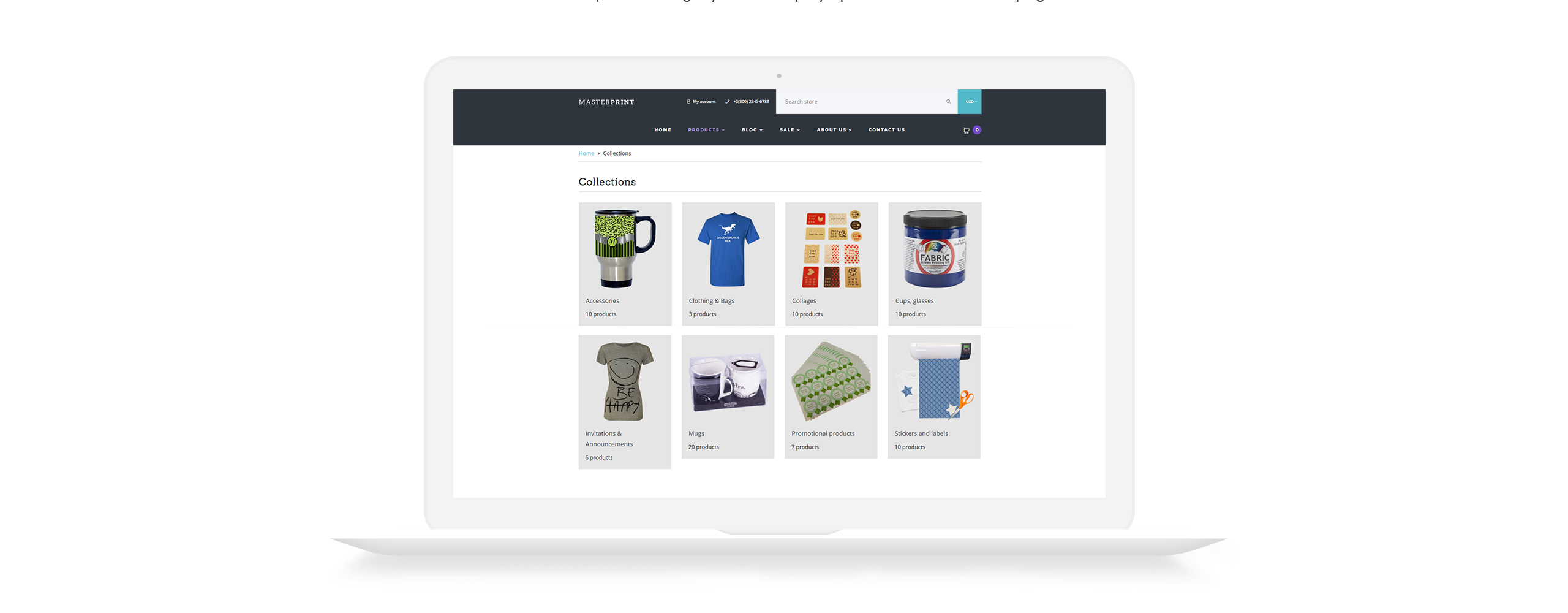 типография shopify тема