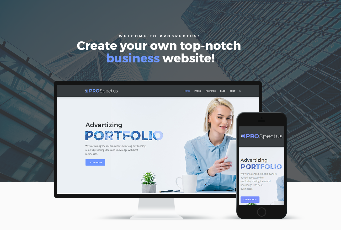рекламное портфолио wordpress тема
