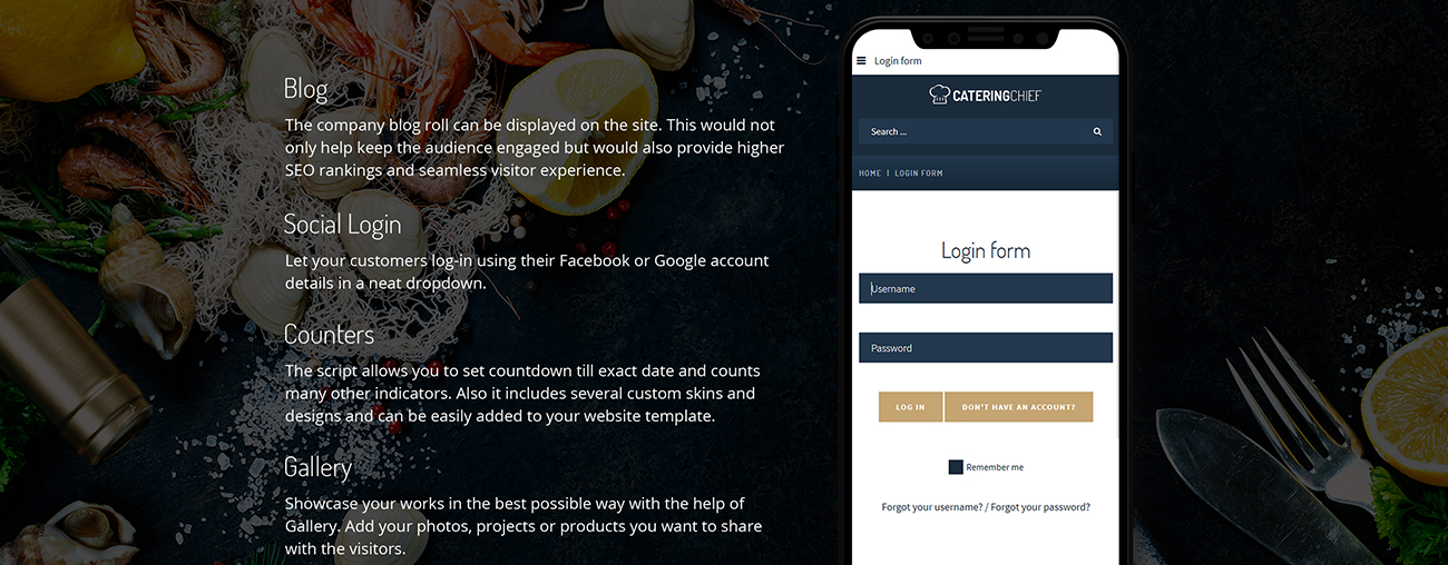 кейтеринг шаблон joomla