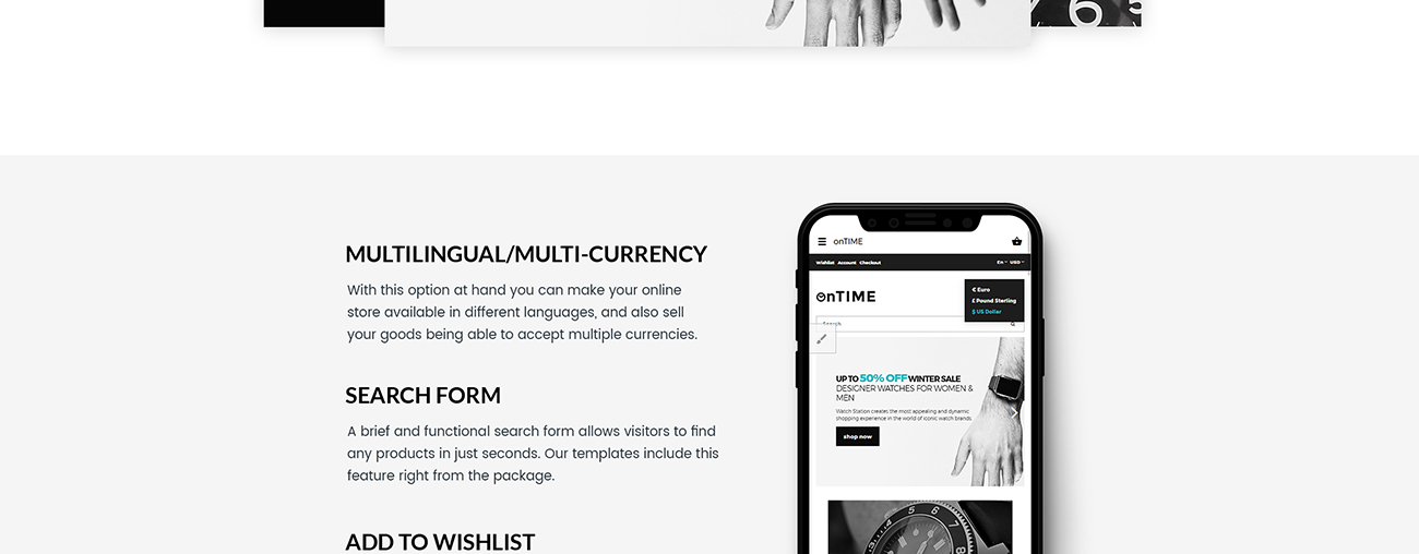 элегантные часы и аксессуары магазин opencart шаблон