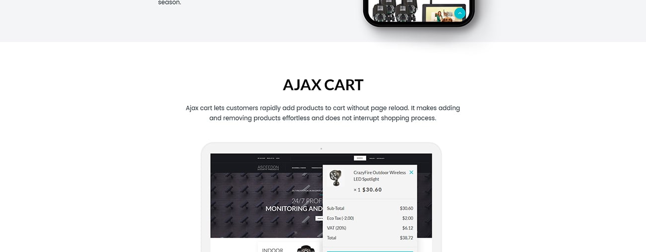 шаблон opencart продуктов безопасности