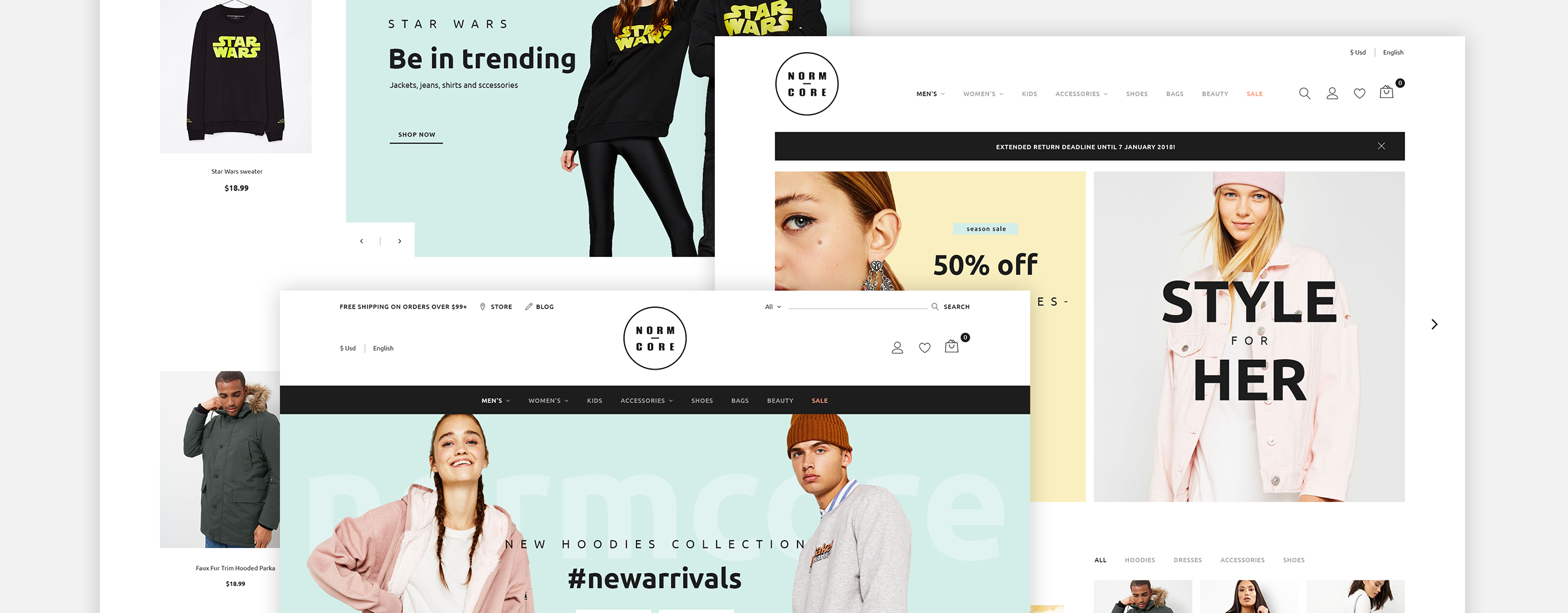 магазин одежды prestashop тема
