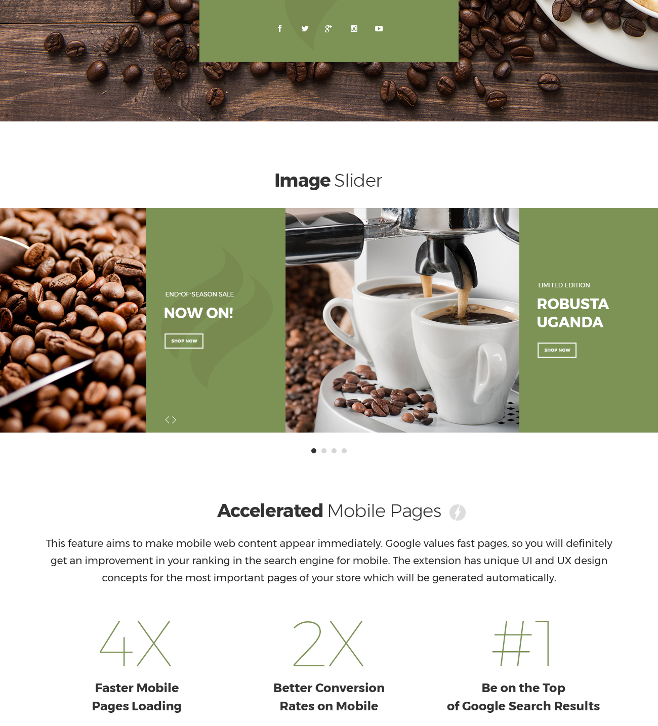 amp coffee shop magento theme