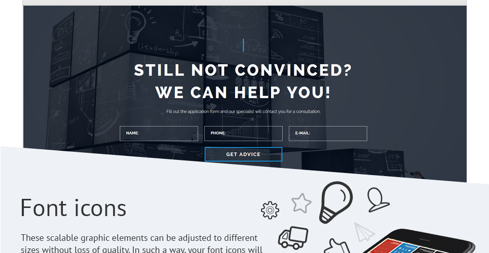 в шаблоне целевой страницы novi builder
