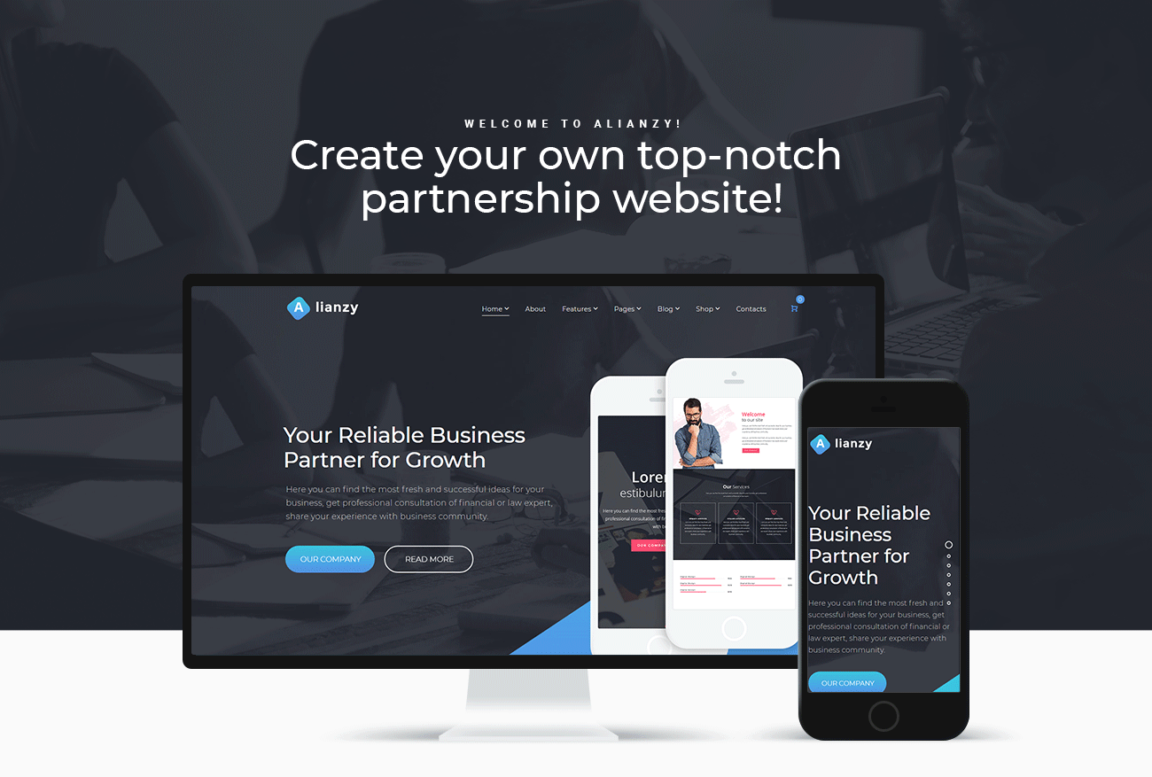деловое партнерство wordpress elementor theme