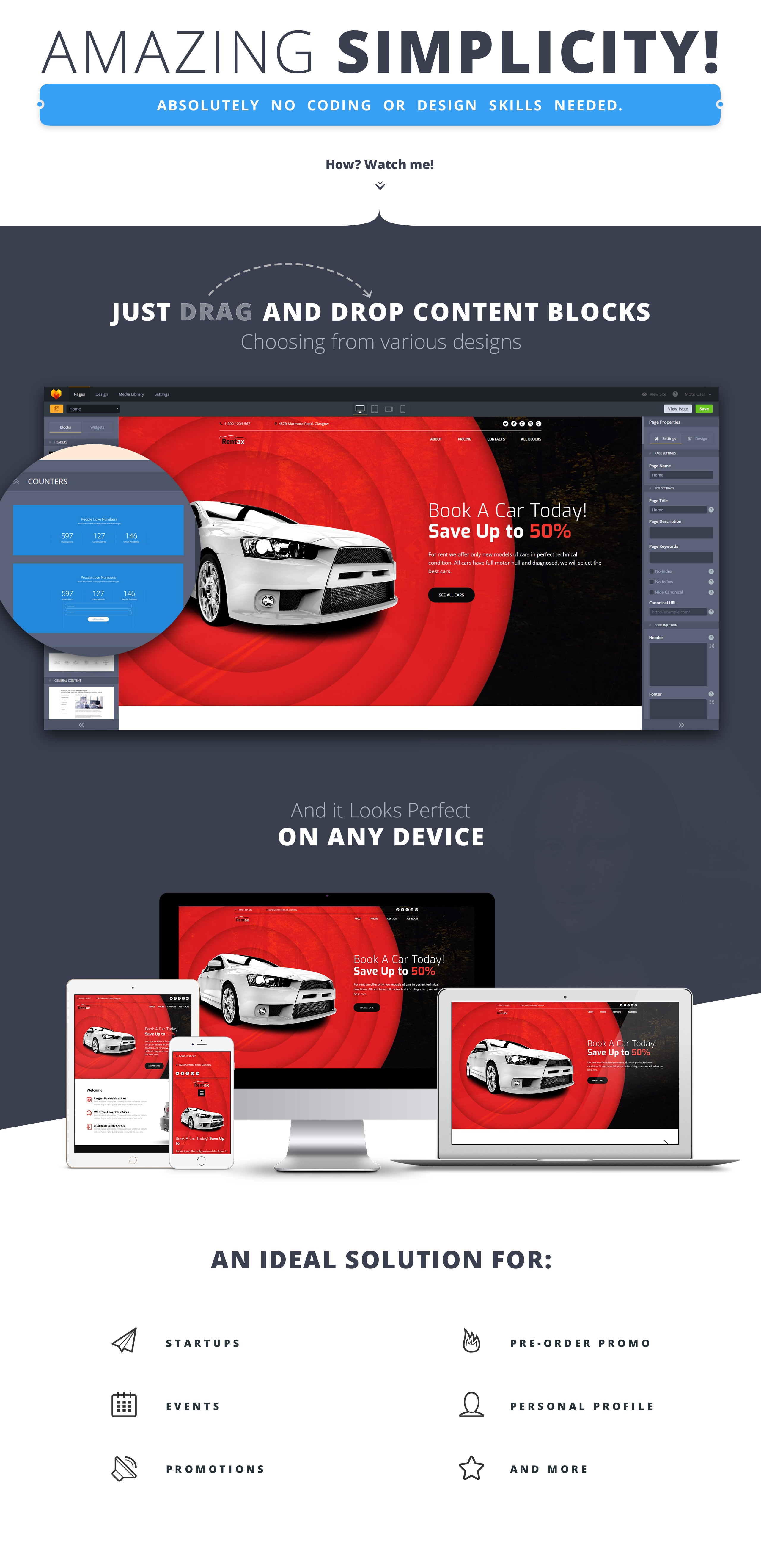 аренда автомобилей motocms 3 шаблон целевой страницы