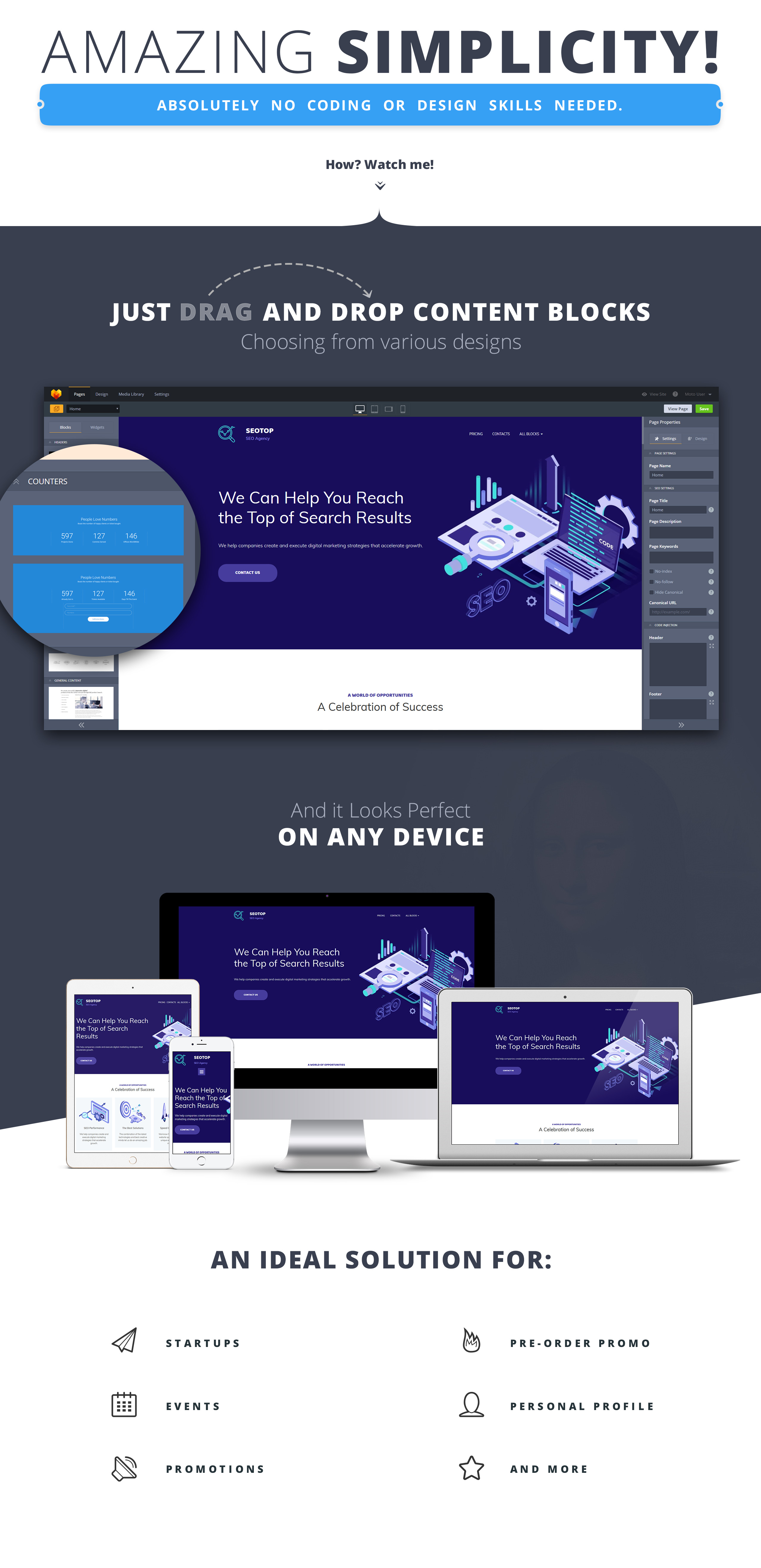 seo агентство motocms 3 шаблон целевой страницы