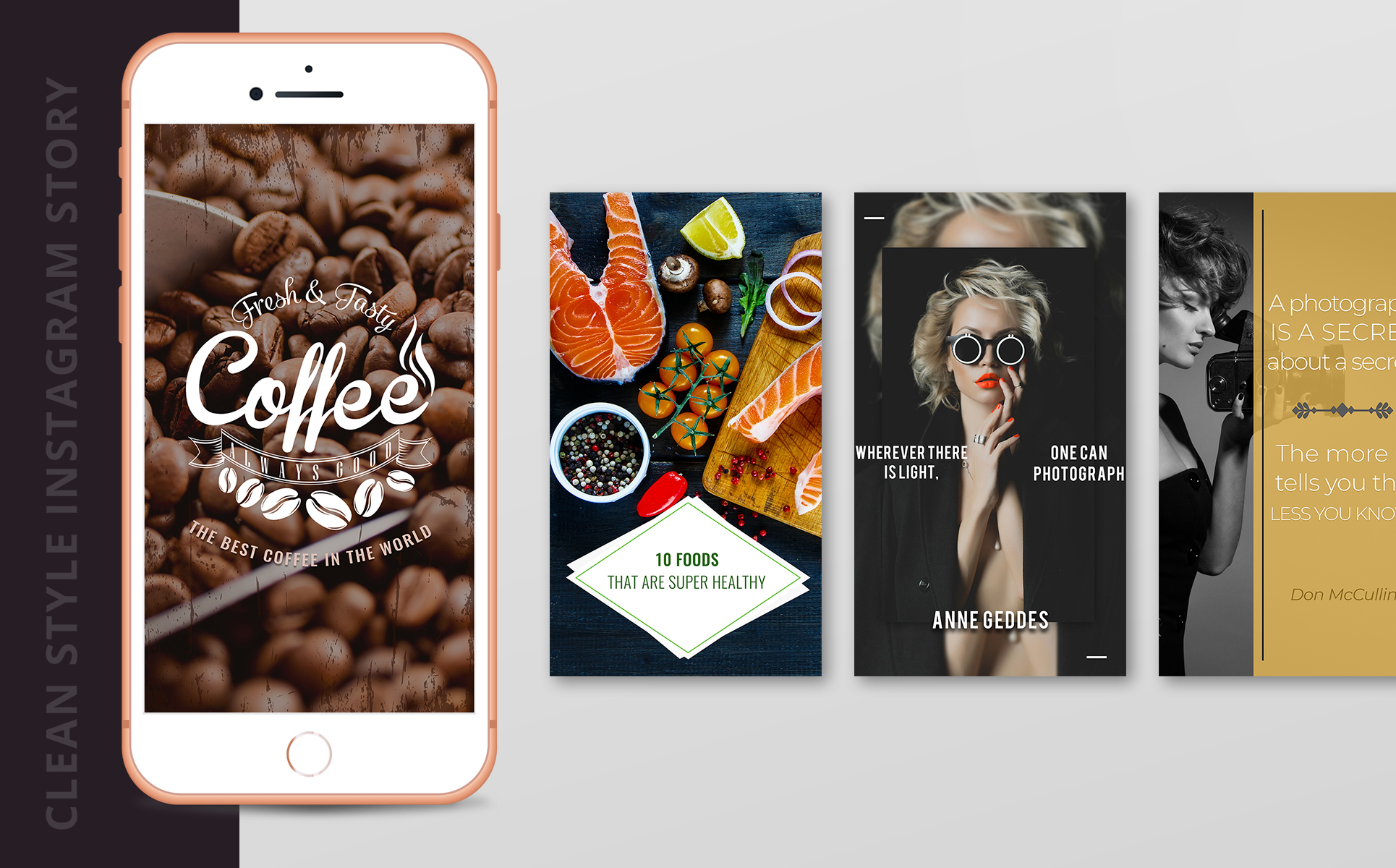 Download Шаблон для соцсетей "Clean Style Instagram Story Package Social Media Template" / Clean Style Instagram Story Package Social Media Template - Шаблон для соцсетей на тему графика social media social instagram insta psd graphics story insta story stories clean style fashion food photo photography