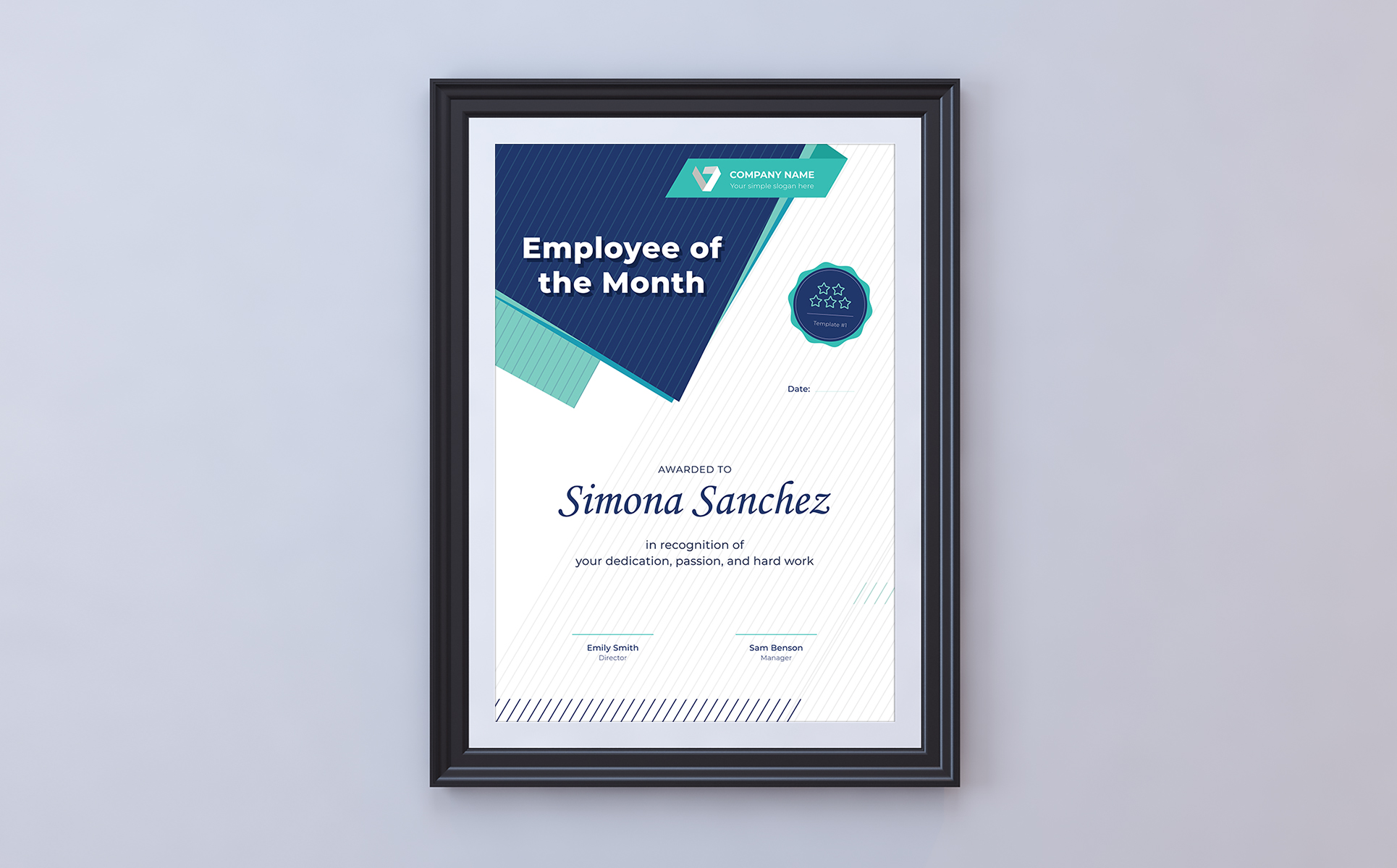 Download Шаблон сертификата "Employee of the Month Certificate Template" / Employee of the Month Certificate Template - Шаблон сертификата на тему графика award graphic psd identity corporate customizable a4 editable diploma standard formal certificate appreciation graduation membership attemdance accredited certification recognition printed