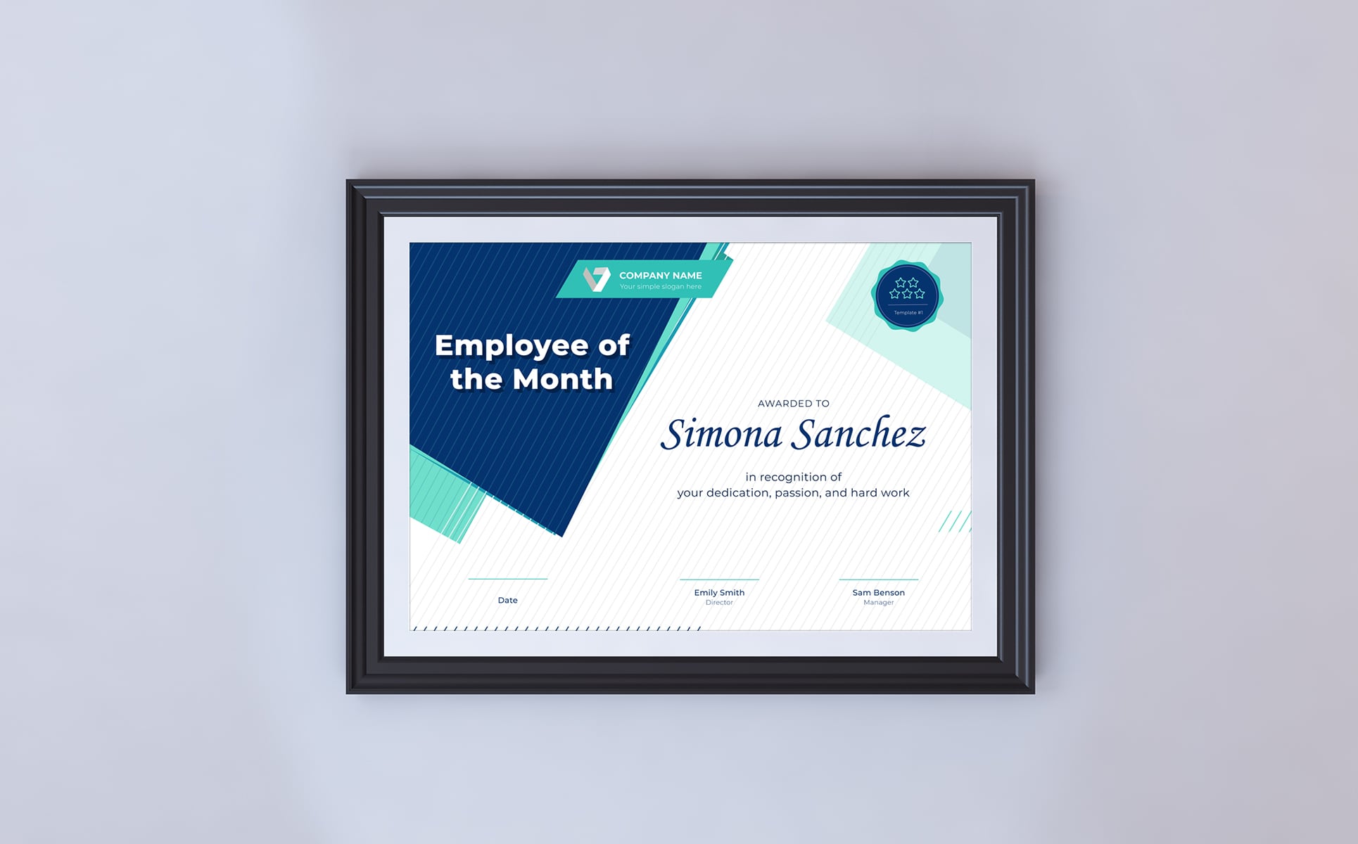 Download Шаблон сертификата "Employee of the Month Certificate Template" / Employee of the Month Certificate Template - Шаблон сертификата на тему графика award graphic psd identity corporate customizable a4 editable diploma standard formal certificate appreciation graduation membership attemdance accredited certification recognition printed