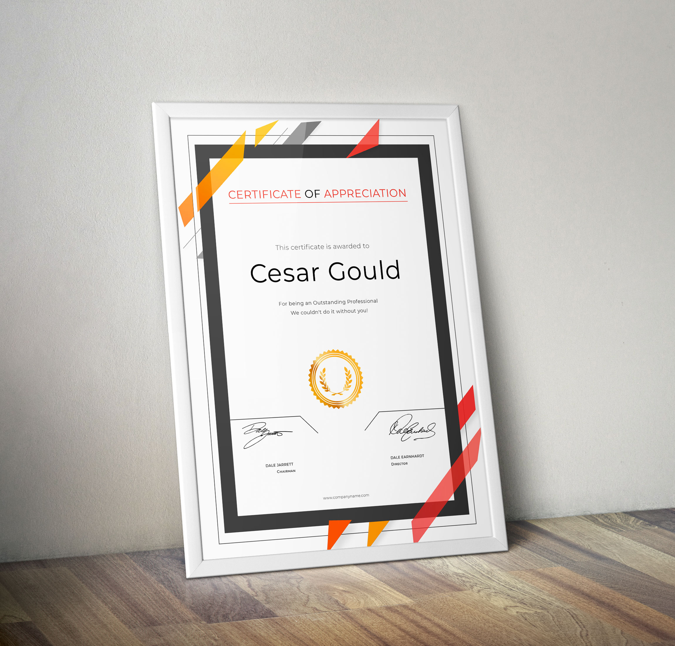 Download Шаблон сертификата "Cesar Gould - Appreciation Certificate Template" / Cesar Gould - Appreciation Certificate Template - Шаблон сертификата на тему графика membership attemdance accredited certification recognition printed award graphic psd identity corporate customizable a4 editable diploma standard formal certificate appreciation graduation