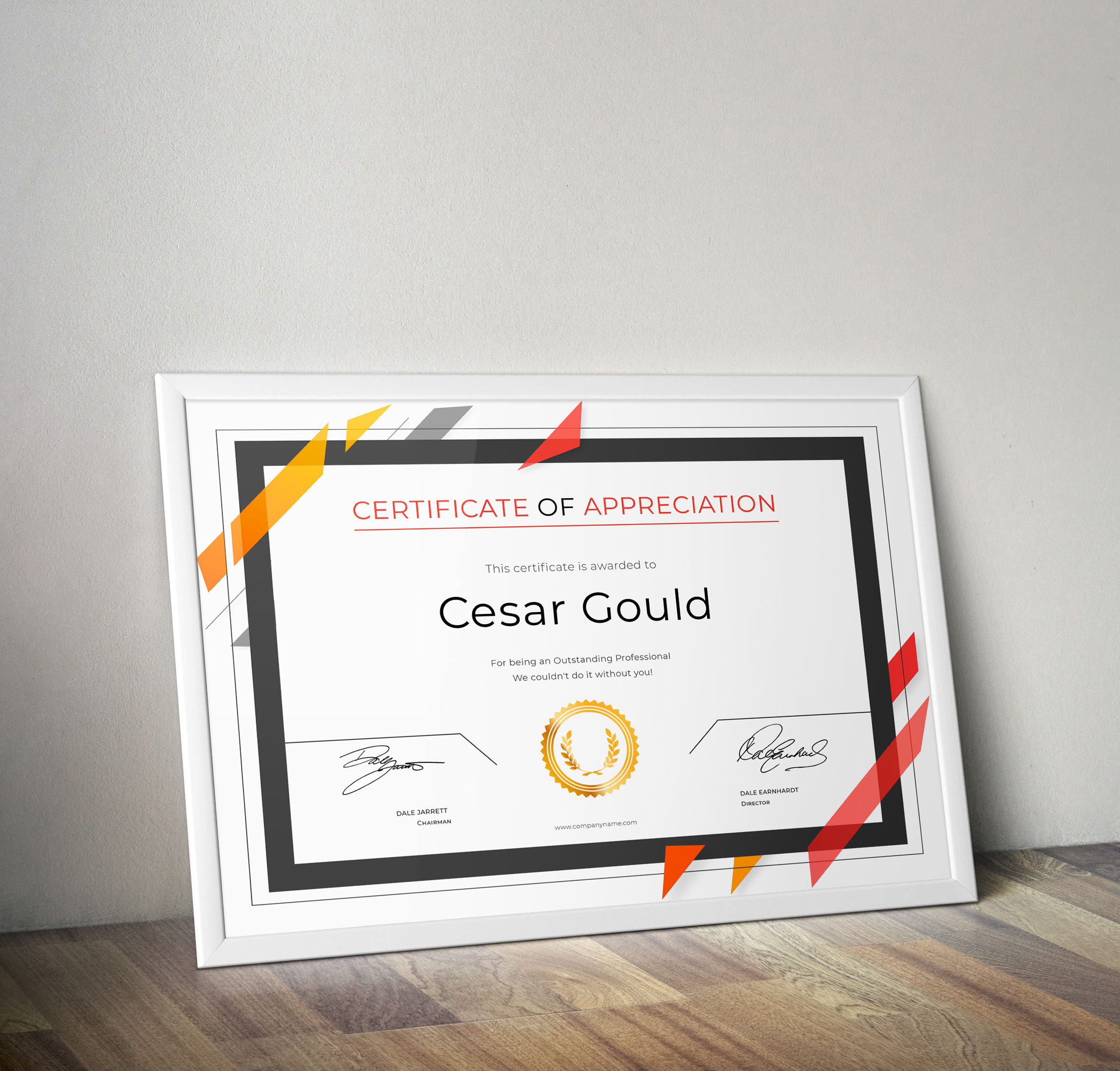 Download Шаблон сертификата "Cesar Gould - Appreciation Certificate Template" / Cesar Gould - Appreciation Certificate Template - Шаблон сертификата на тему графика membership attemdance accredited certification recognition printed award graphic psd identity corporate customizable a4 editable diploma standard formal certificate appreciation graduation