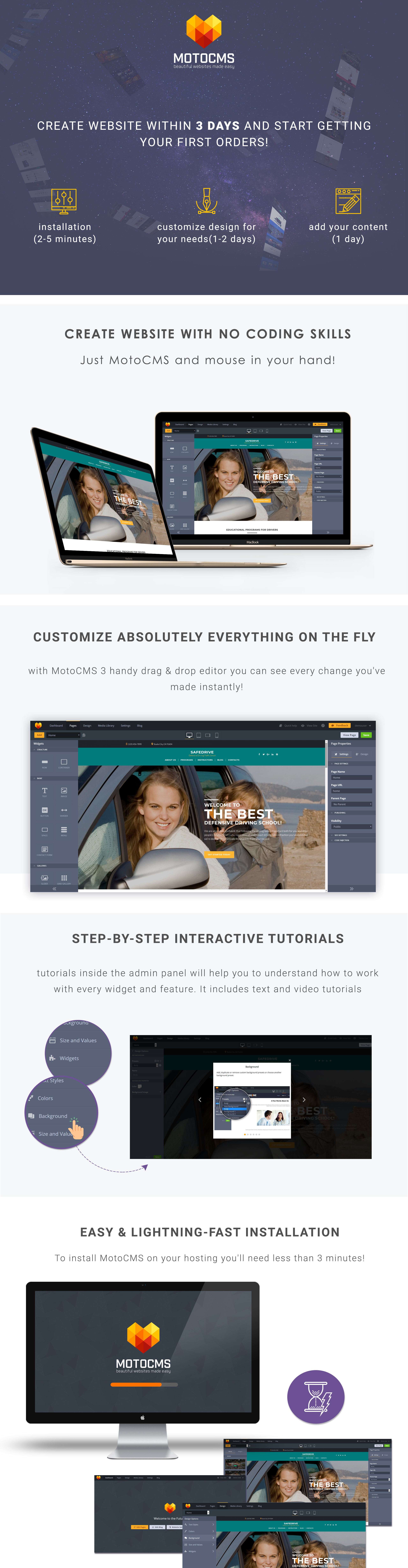 автошкола moto cms 3 шаблон