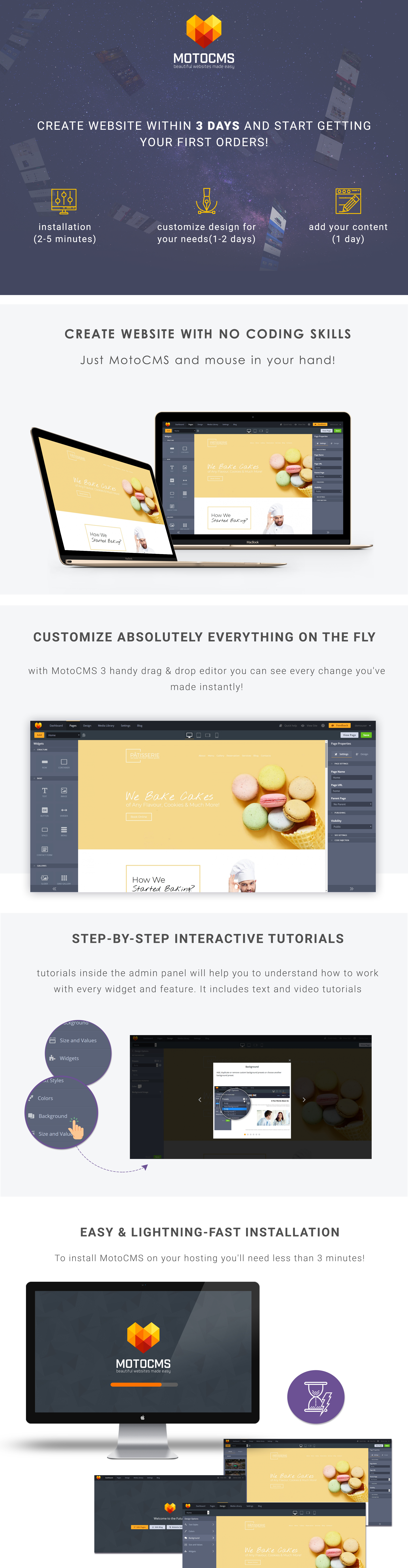 шаблон cakery moto cms 3