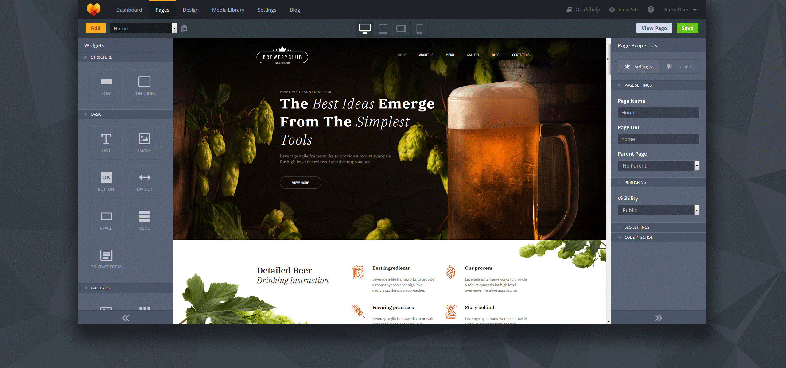 brewery club premium moto cms 3 шаблон