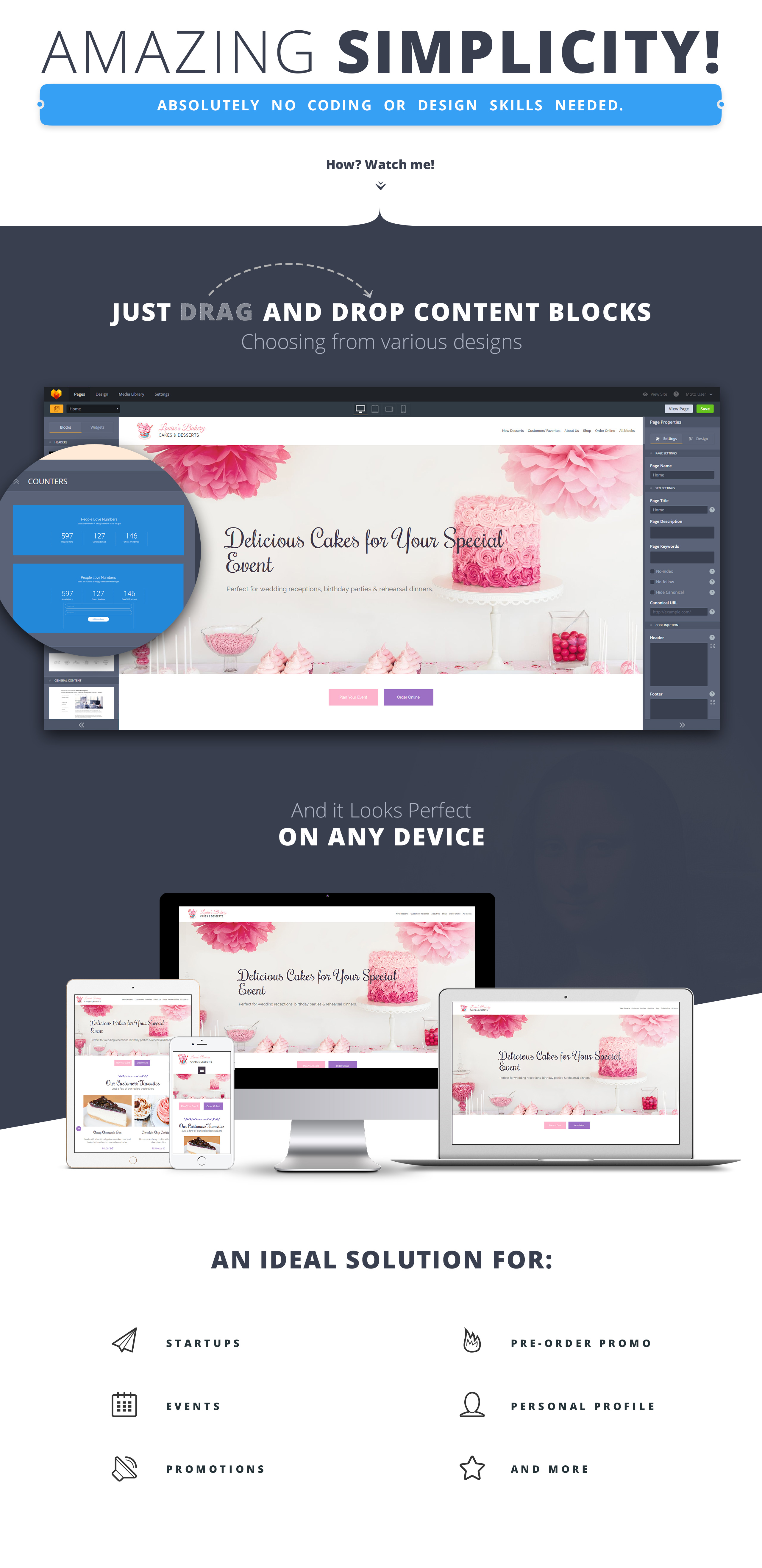шаблон целевой страницы bakery motocms 3