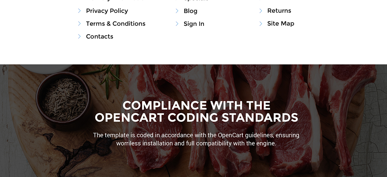 шаблон opencart интернет-магазина вкусной еды