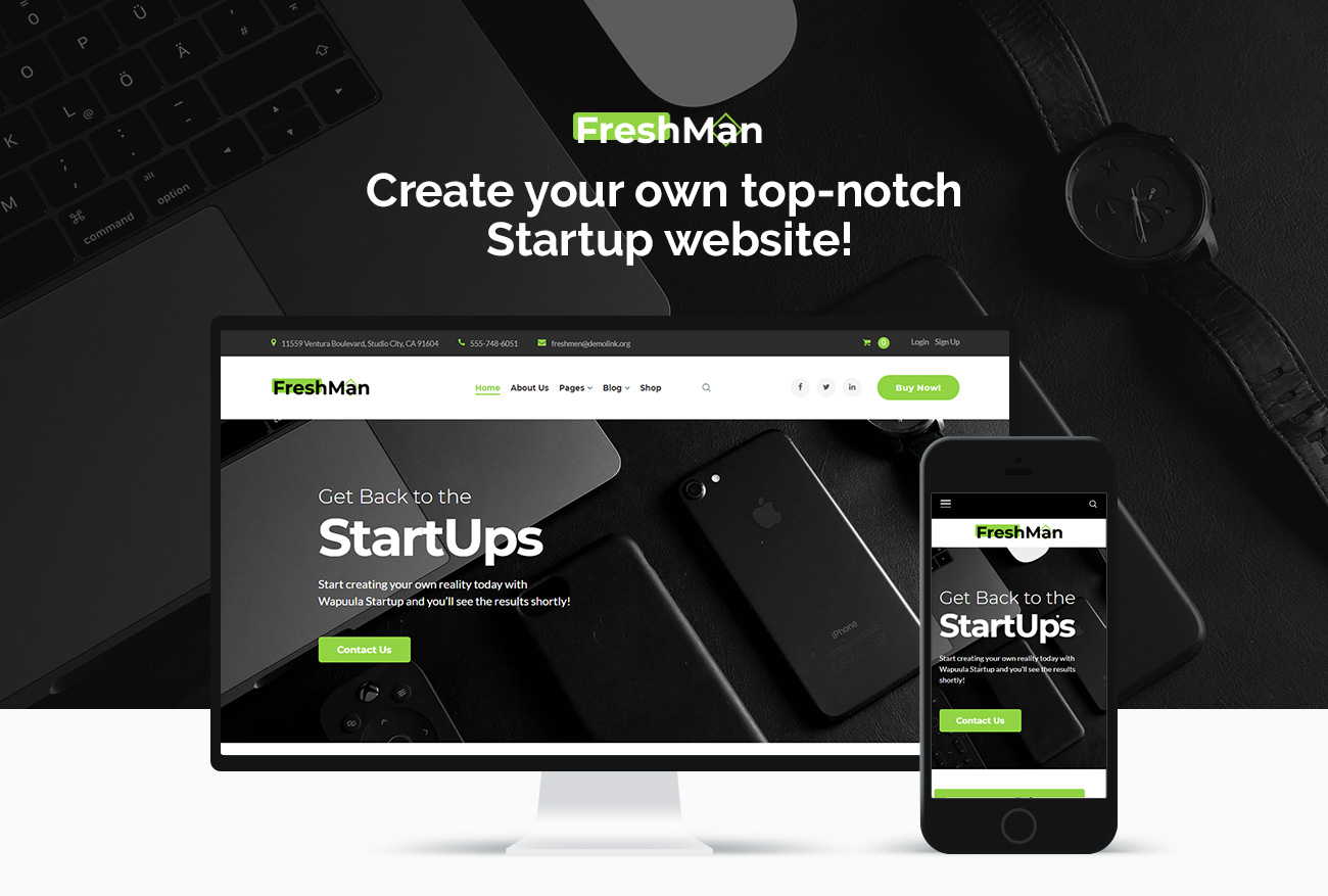 стартап-компания wordpress elementor theme
