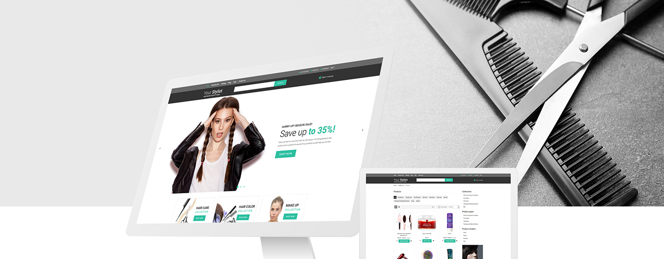 парикмахерская shopify тема