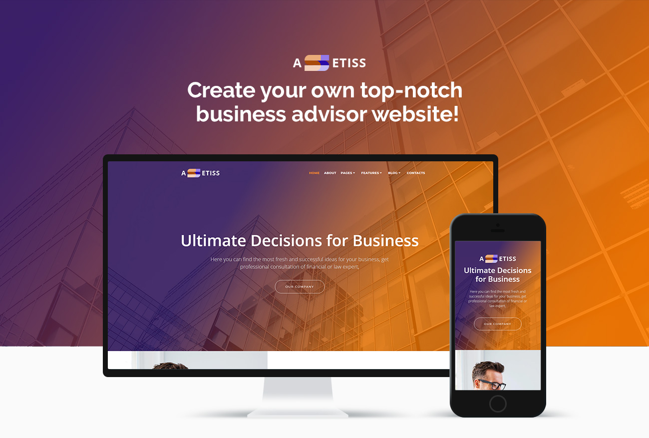 современный бизнес советник wordpress elementor theme