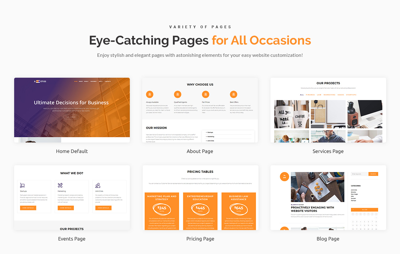 современный бизнес советник wordpress elementor theme