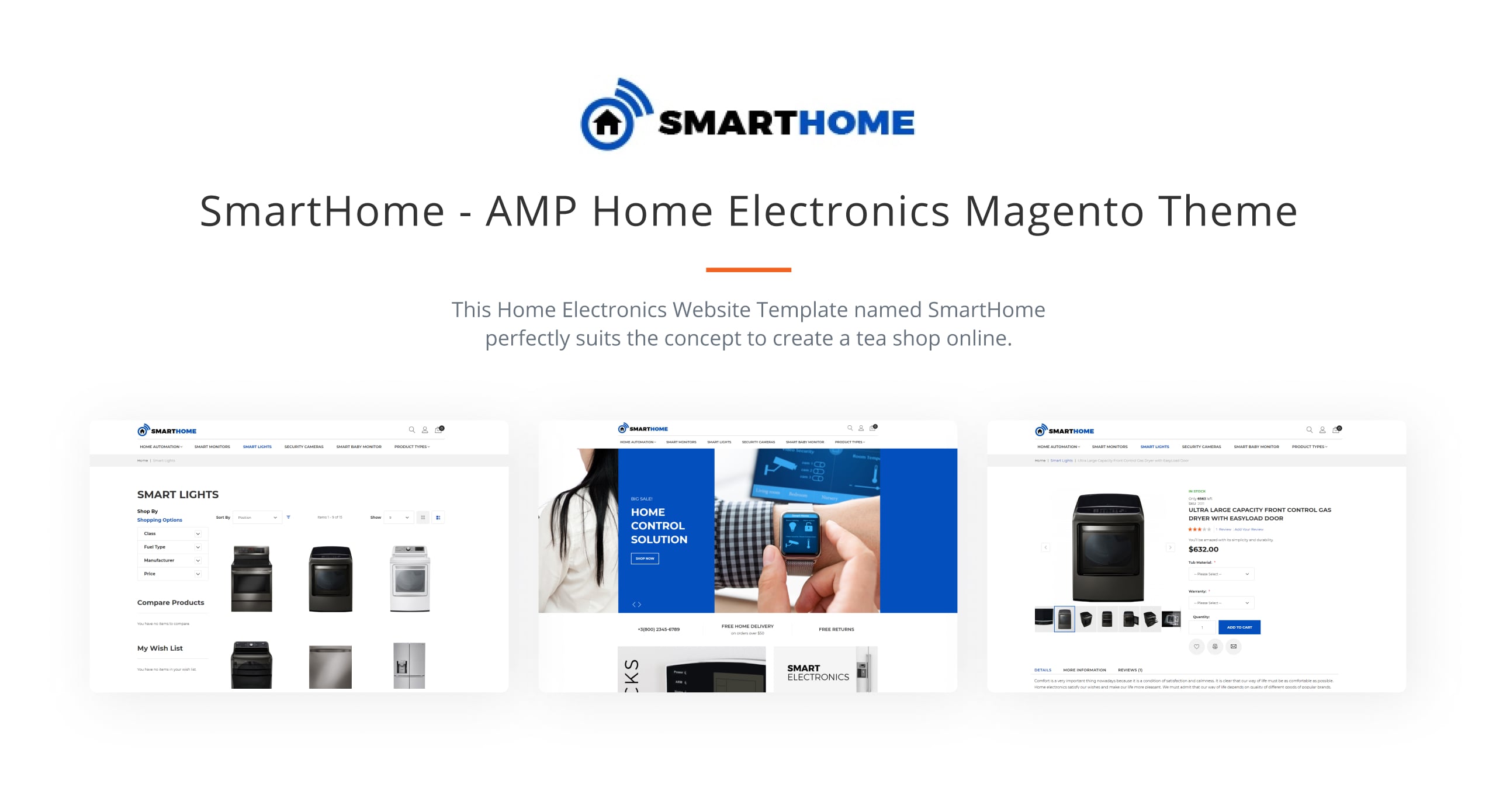amp home electronics magento тема