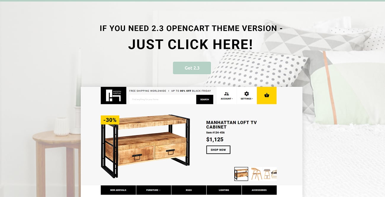 шаблон opencart мебельного магазина