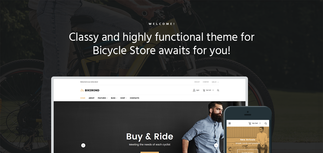 bike shop elementor woocommerce тема
