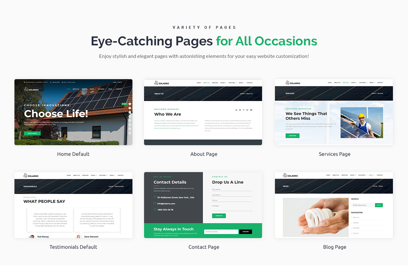 солнечная энергетическая компания wordpress elementor theme