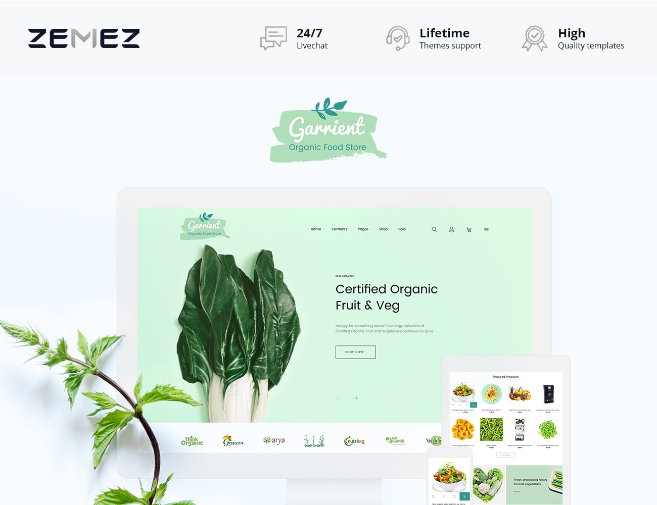 garrient organic food magento тема