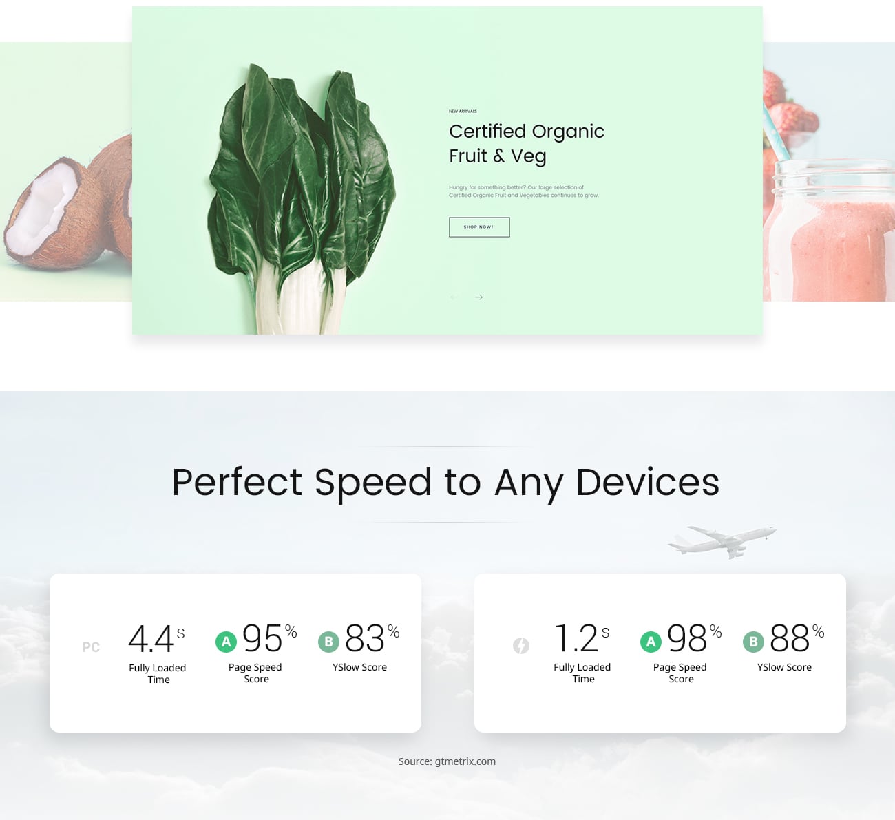 garrient organic food magento тема