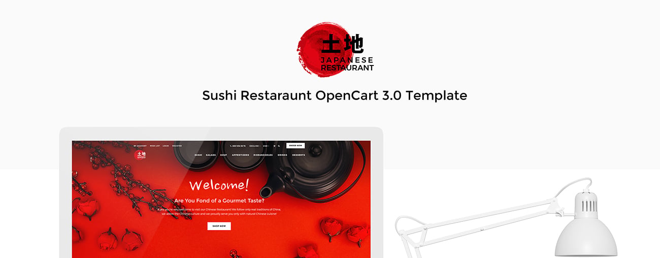 яркий шаблон opencart ресторана суши-фуд