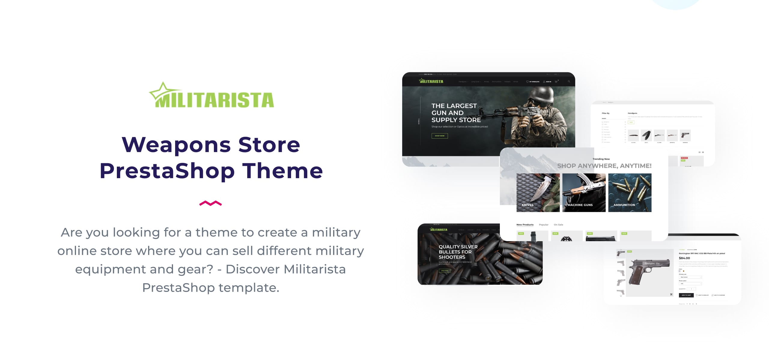 оружейный магазин prestashop тема