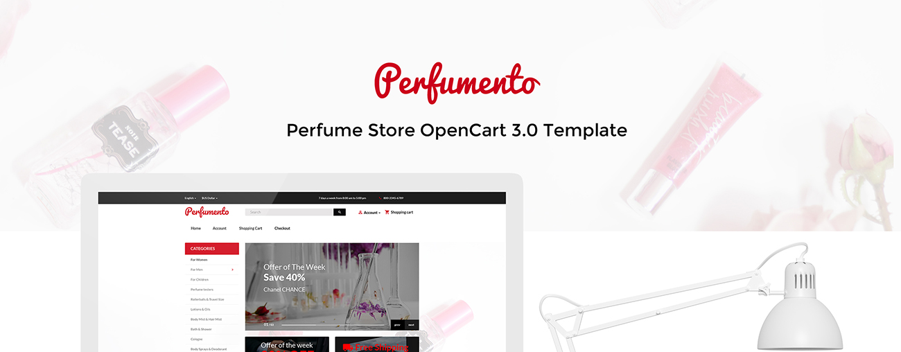 магазин духов opencart шаблон