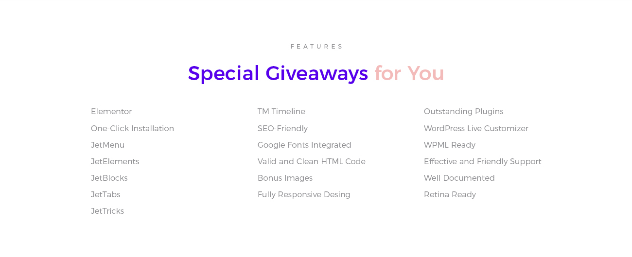 креативная минимальная отзывчивая тема wordpress elementor