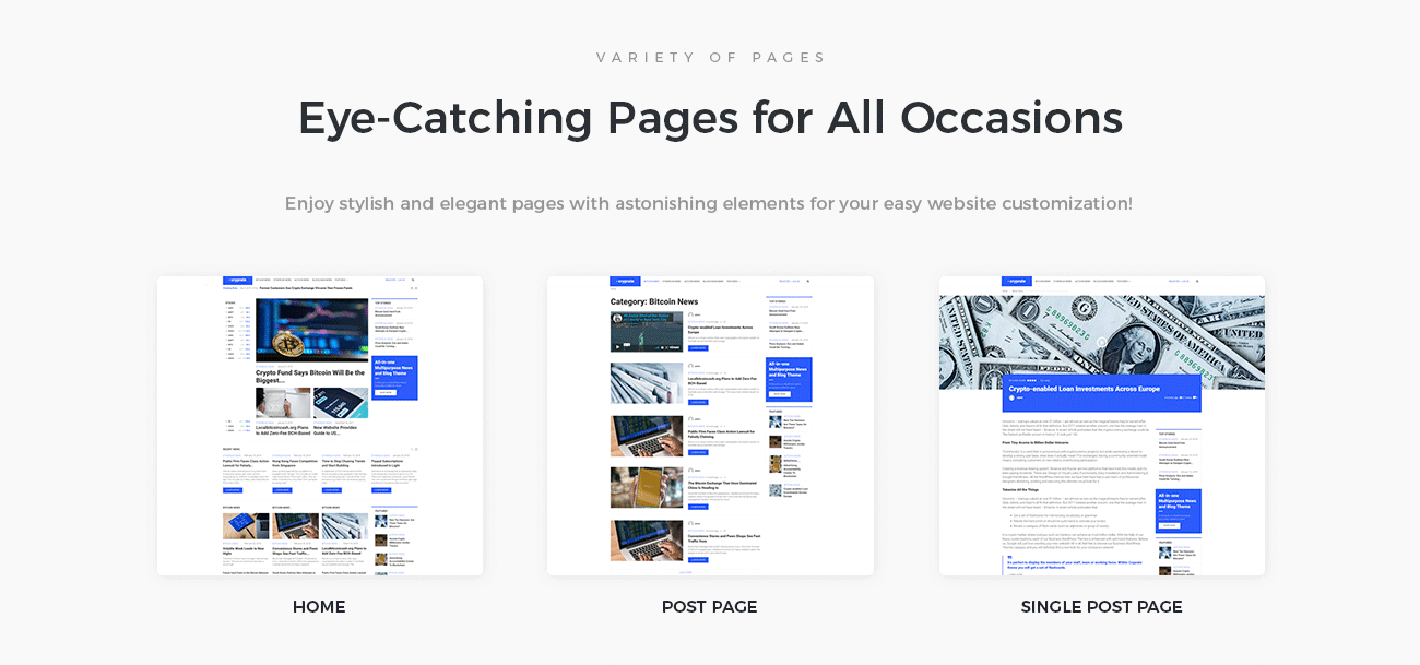 криптовалютный блог wordpress elementor theme