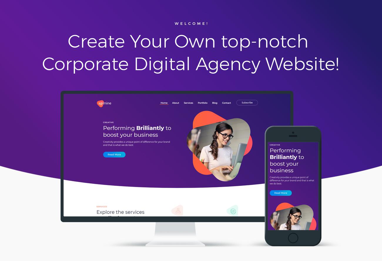 корпоративное цифровое агентство wordpress elementor theme
