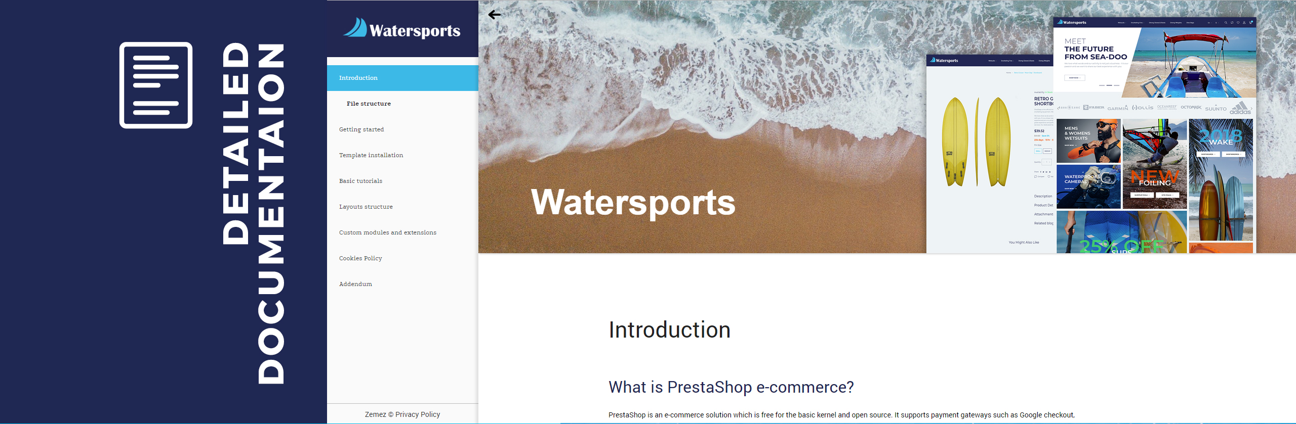 дайвинг магазин prestashop тема