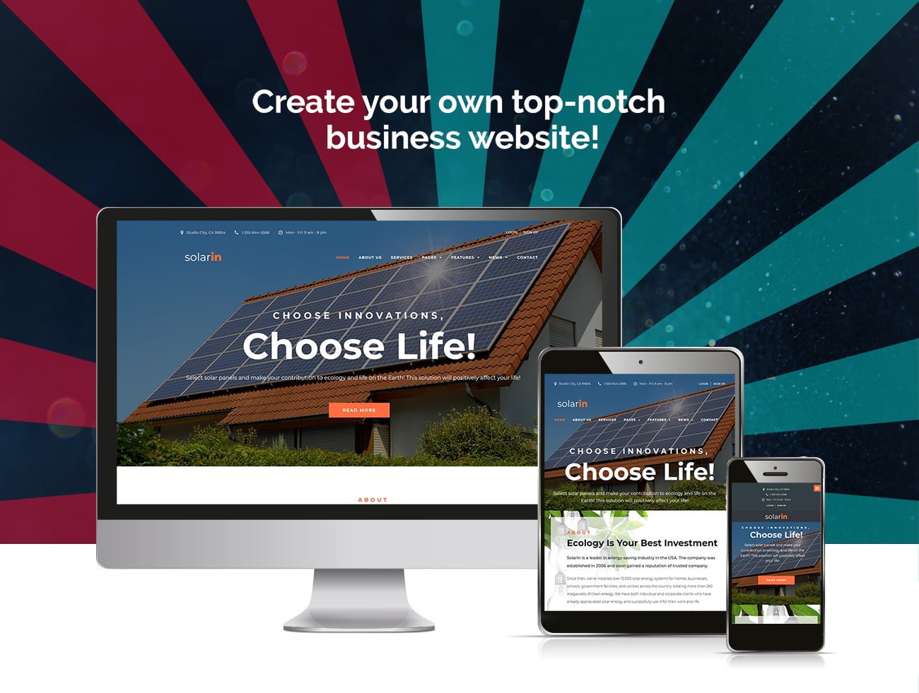 solar energy company wordpress elementor theme