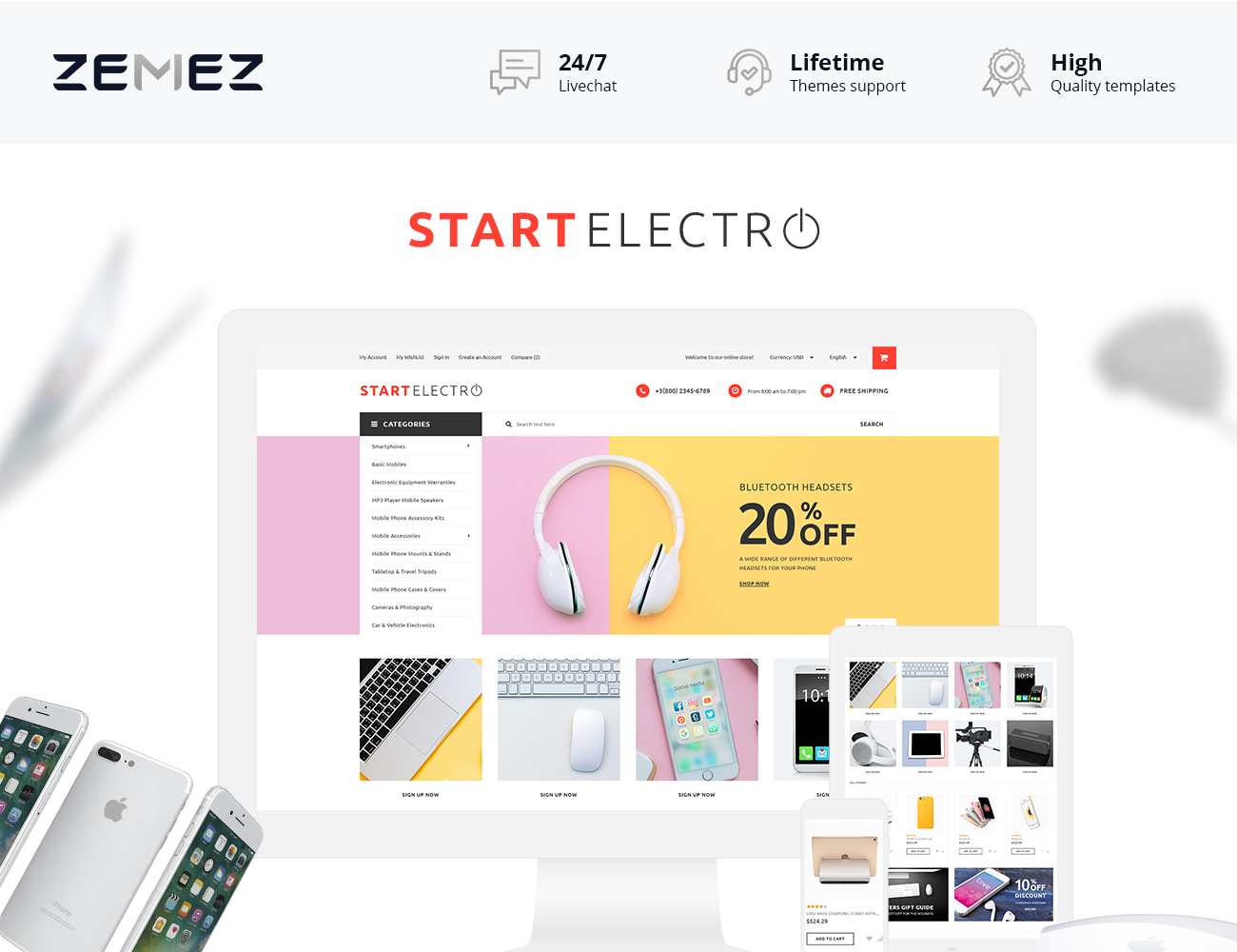 магазин электроники magento тема