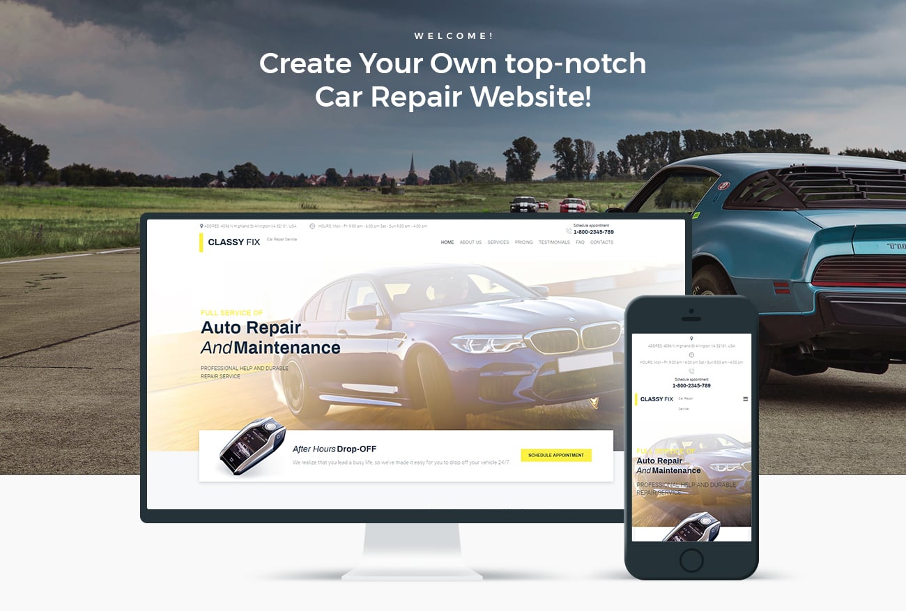 ремонт автомобилей wordpress elementor theme