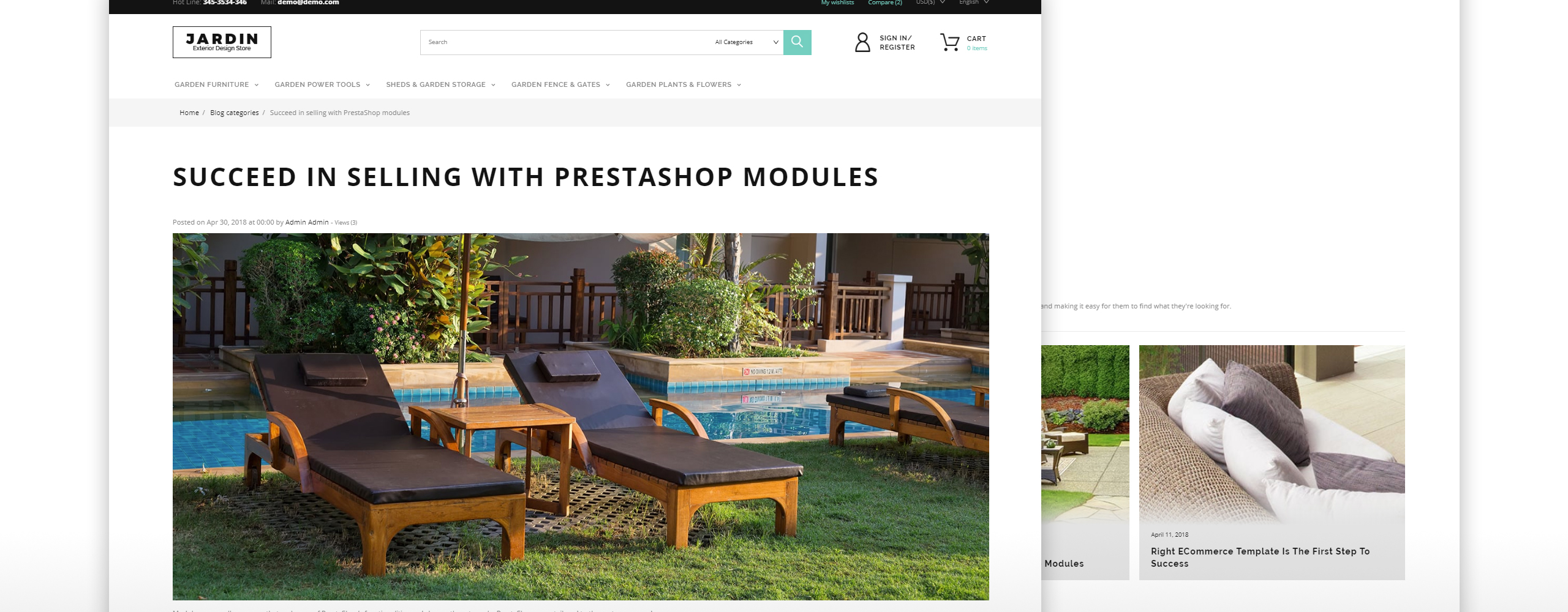 внешний дизайн магазина prestashop тема